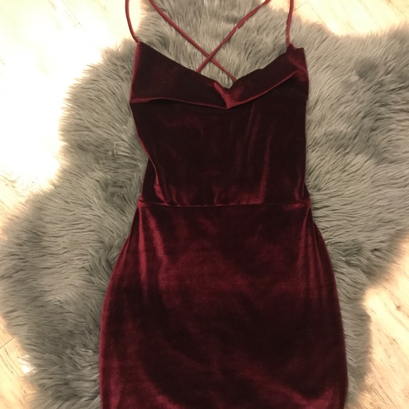 Velvet Wine Dress - Picture 2 of 3